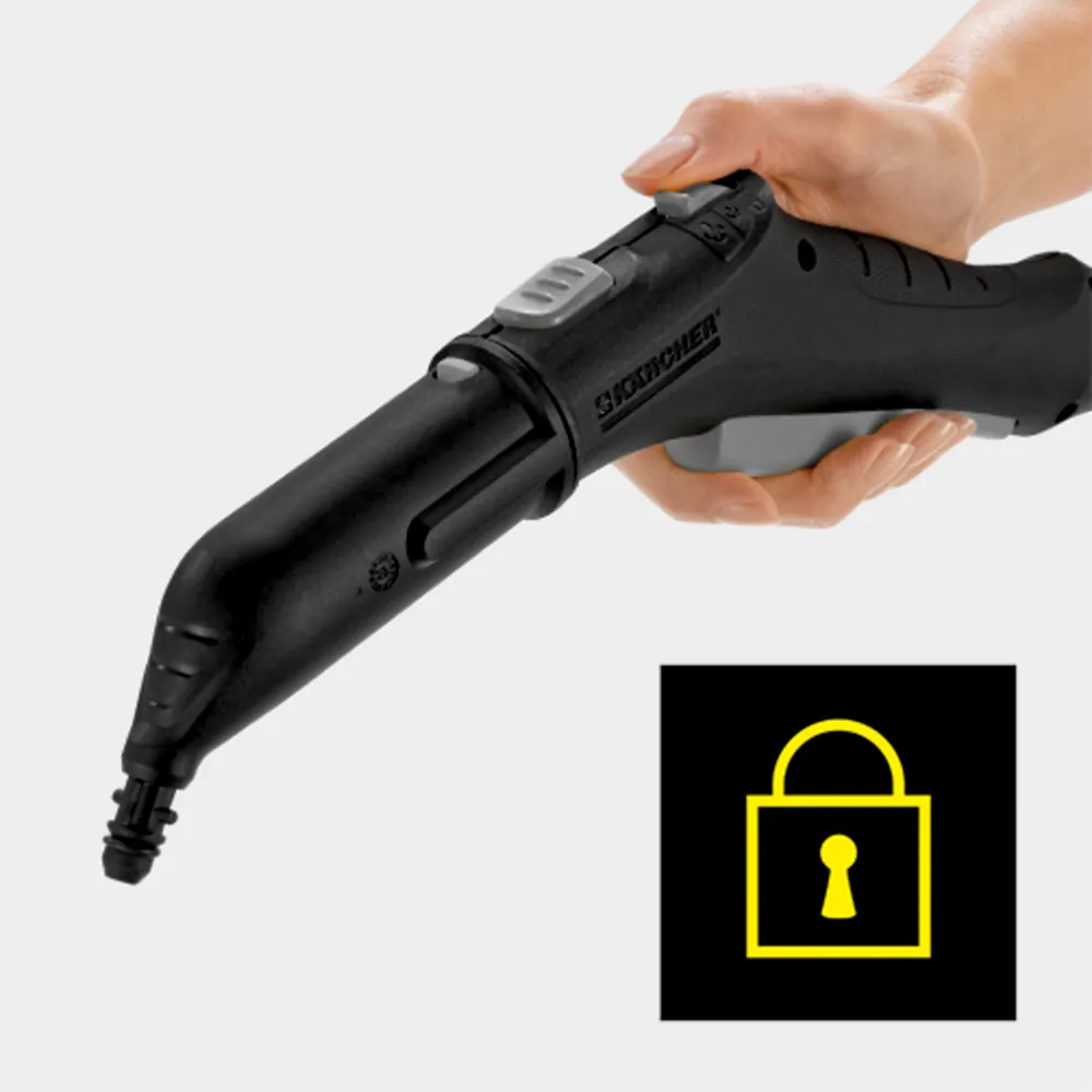 Máy hơi nước Karcher SC 2 EasyFix – Khóa an toàn trên súng phun hơi